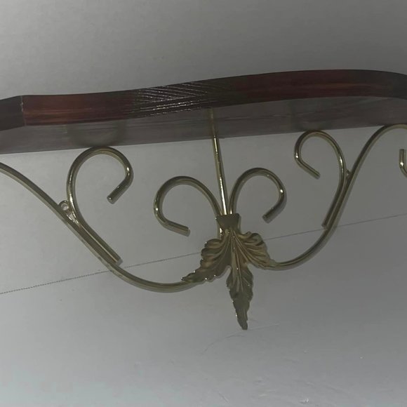 Claret Console Mahogary-finished Wood And Brass Plated Metal Home Interiors - Picture 3 of 7